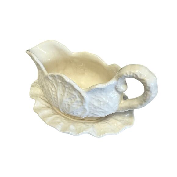 Shorter & Sons Ltd. England Vintage Cabbage Leaf Gravy Boat - Picture 6 of 8